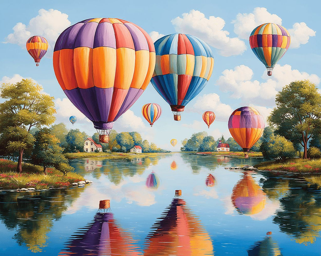 Luchtballonnen boven het Meer Schilderen op Nummers