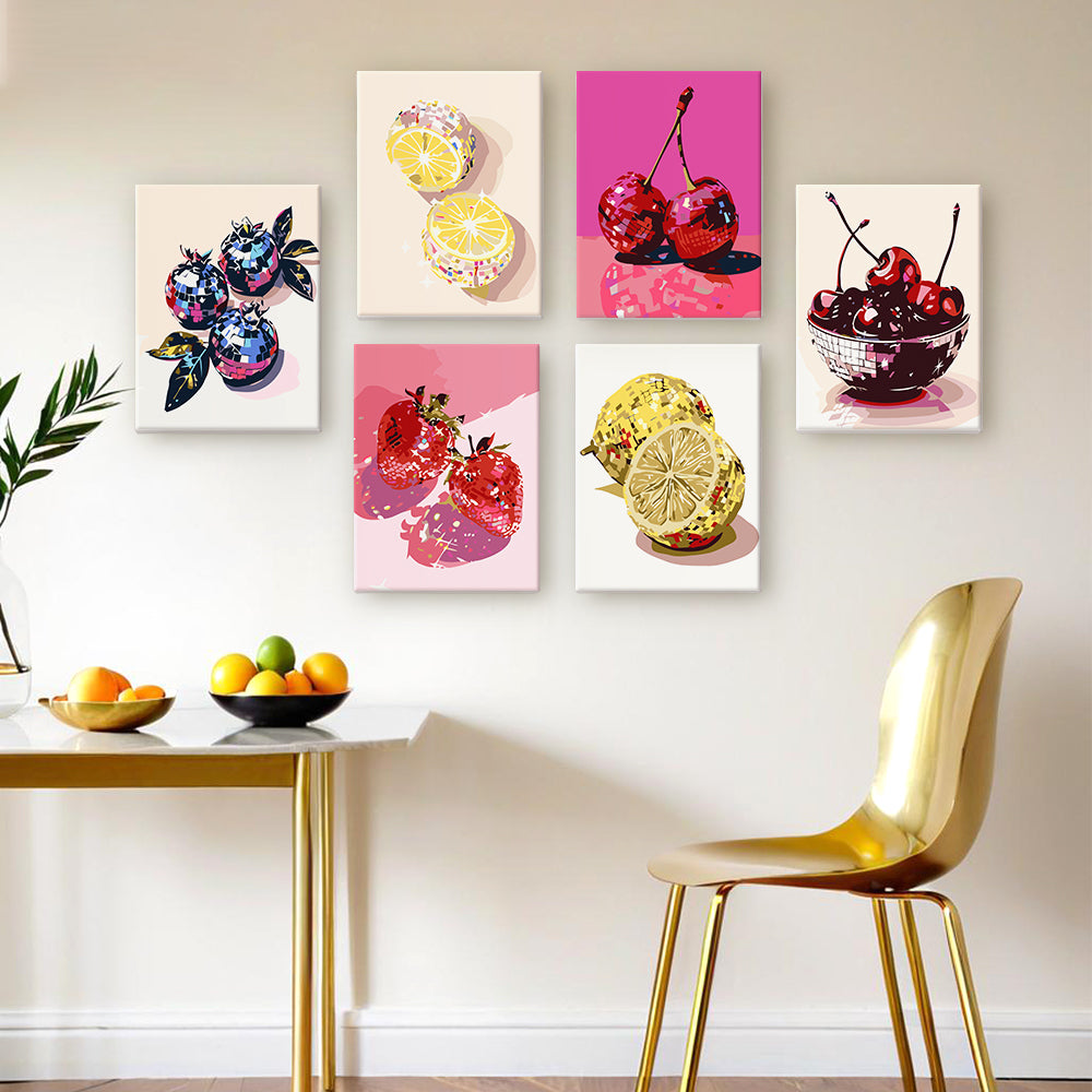 Metalen Fruit 6 Stuks Mini Schilderen op Nummers