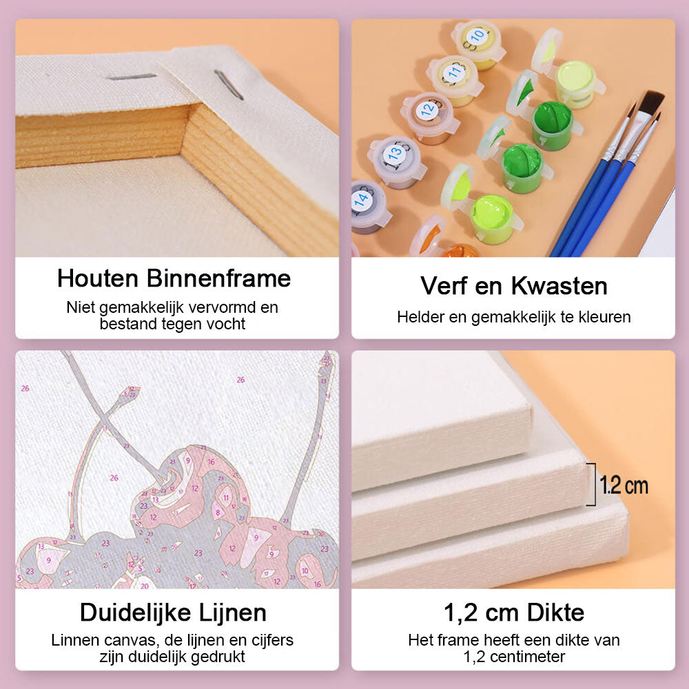 Metalen Fruit 6 Stuks Mini Schilderen op Nummers