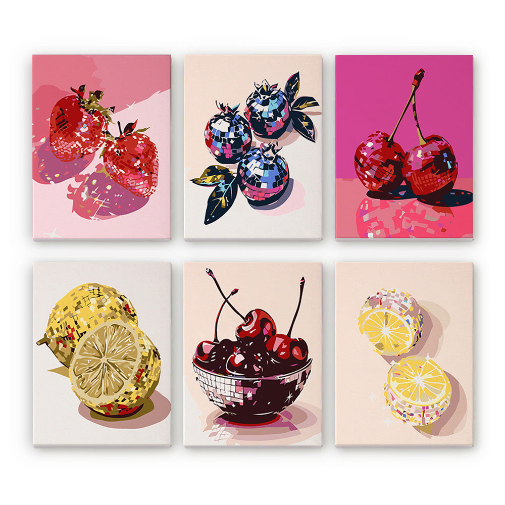 Metalen Fruit 6 Stuks Mini Schilderen op Nummers