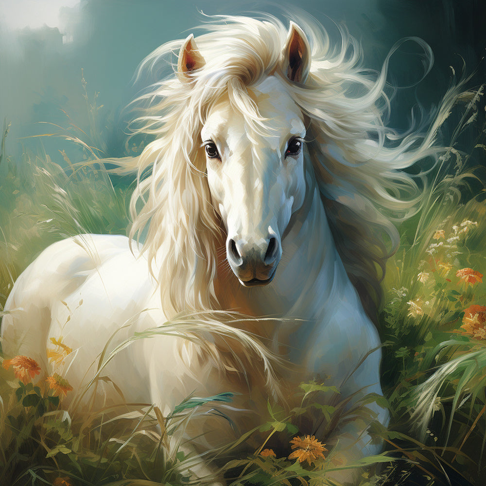 Mooi Wit Paard Schilderen op Nummers