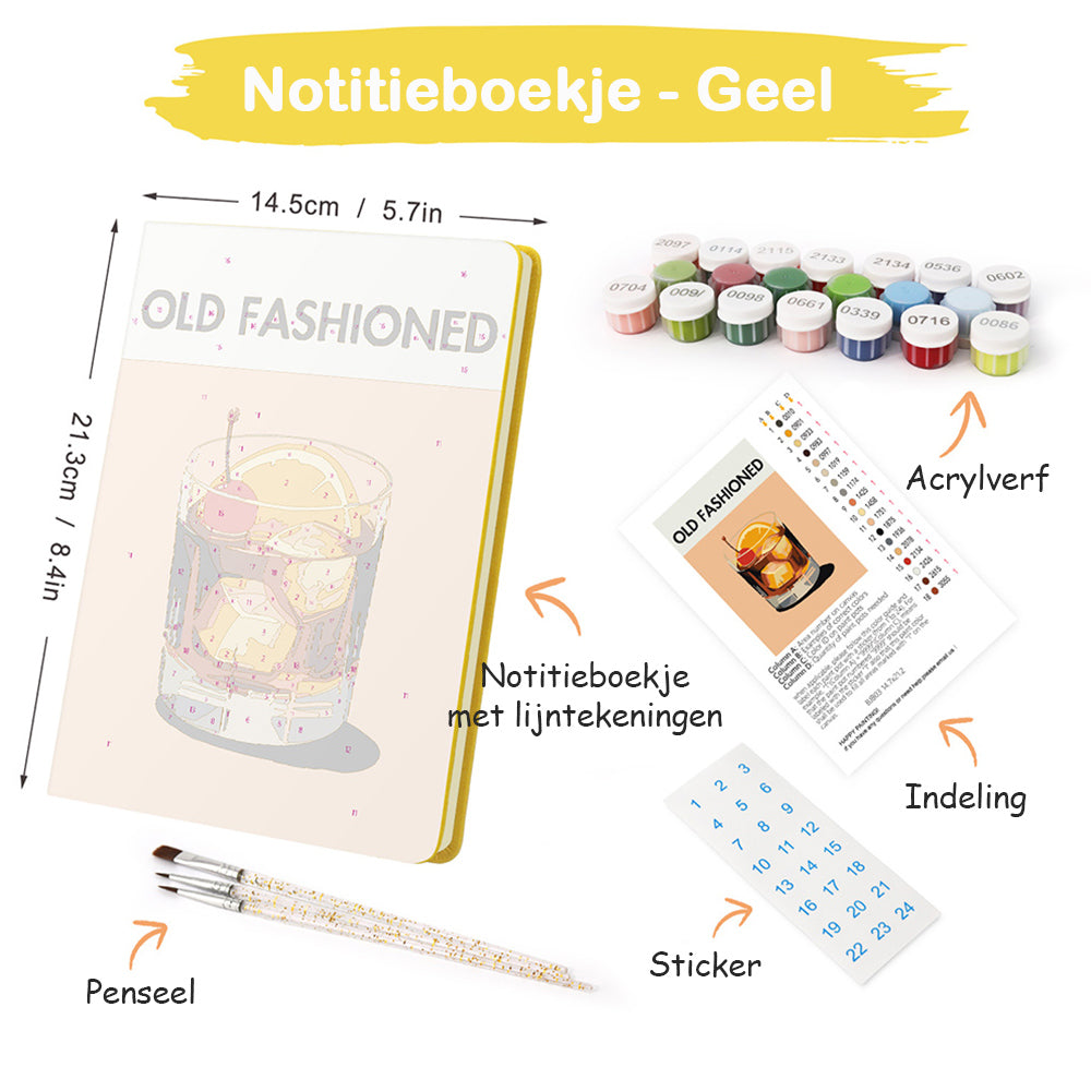 Old Fashioned Dranken Notitieboek Schilderen op Nummers