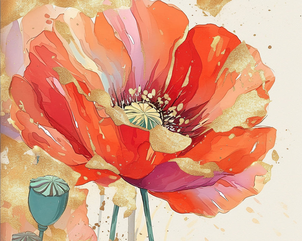 Oranje bloem Schilderen op Nummers