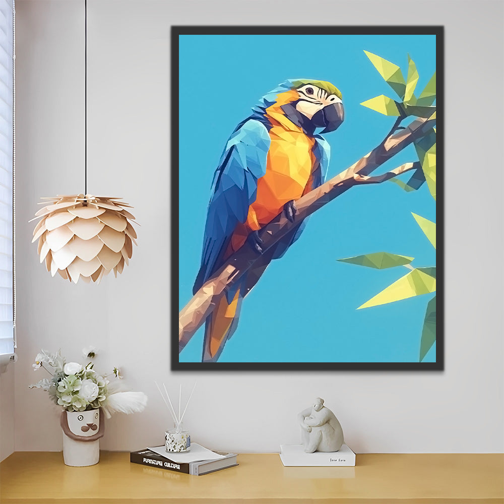 Papegaai op Blauwe Achtergrond Schilderen op Nummers