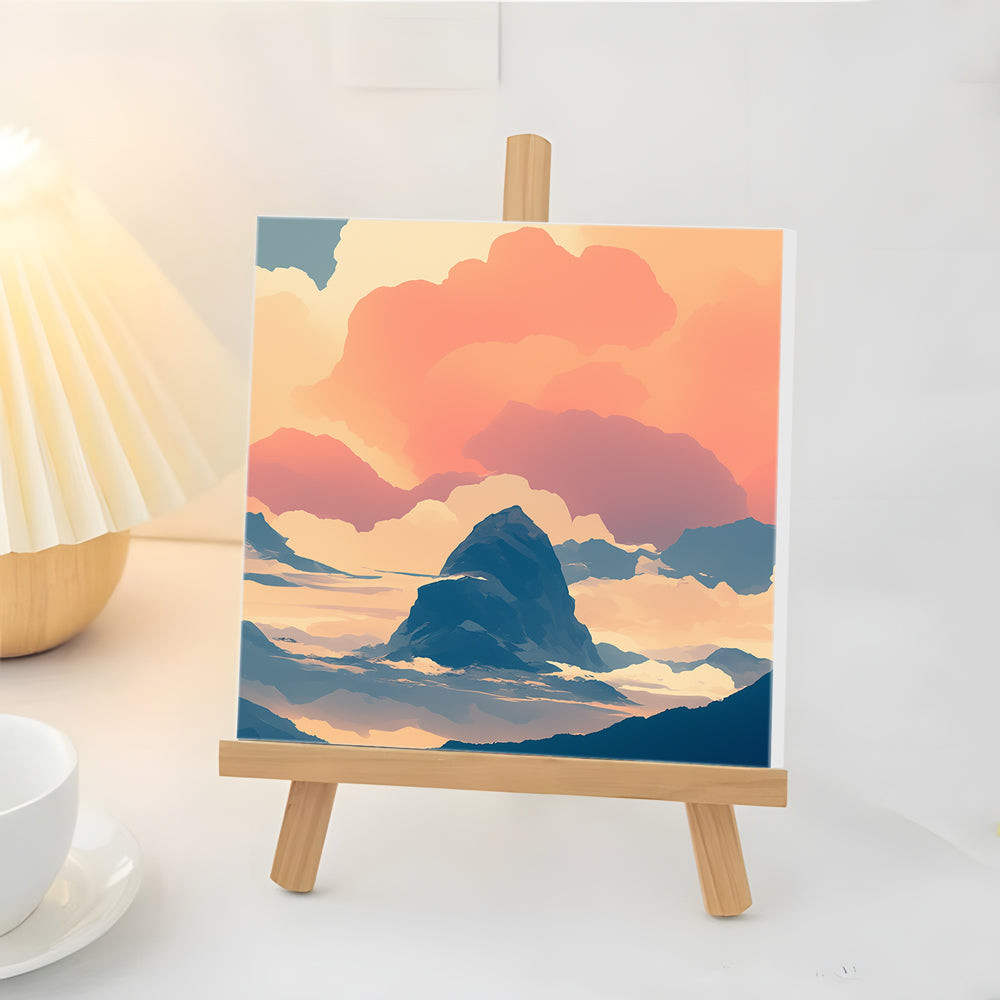 Pieken Die Hoog in de Wolken Oprijzen Mini Schilderen op Nummers