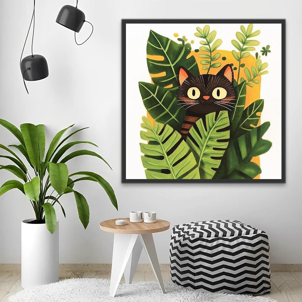 Plant Zwarte Kat Schilderen op Nummers
