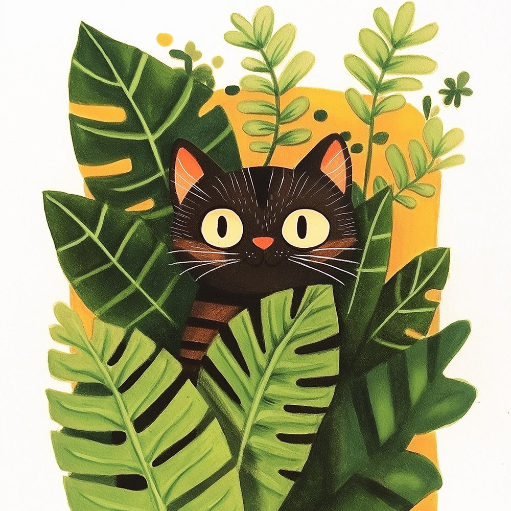 Plant Zwarte Kat Schilderen op Nummers