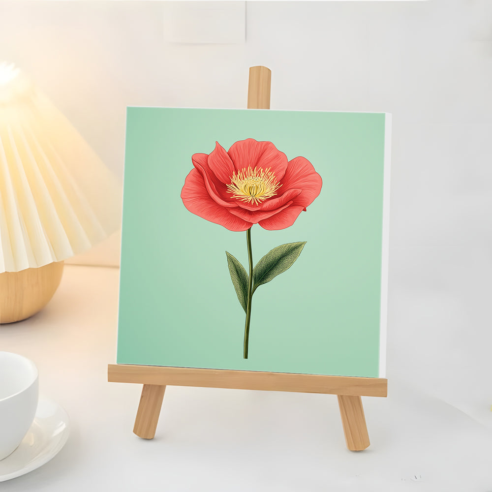 Prachtige Rode Camelia's Mini Schilderen op Nummers