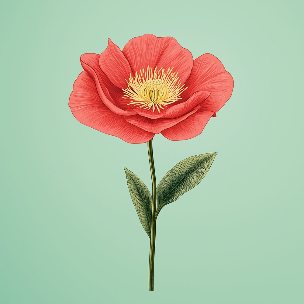 Prachtige Rode Camelia's Mini Schilderen op Nummers