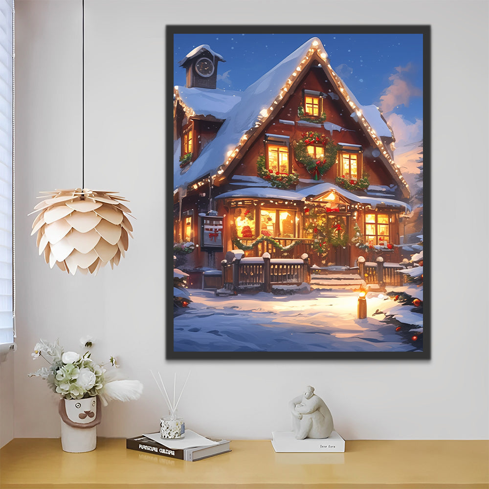 Prachtige Villa voor Kerstmis Schilderen op Nummers