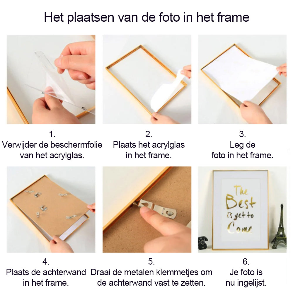 Premium Aluminium Fotolijst voor Schilderen op Nummers – 4 kleuren