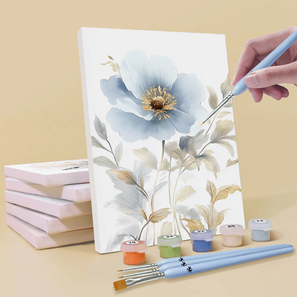 Pure Bloemen en Veren 6 Stuks Mini Schilderen op Nummers