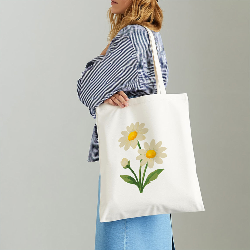 Puur Kleine Madelief Canvas Tote Bag Schilderen op Nummers
