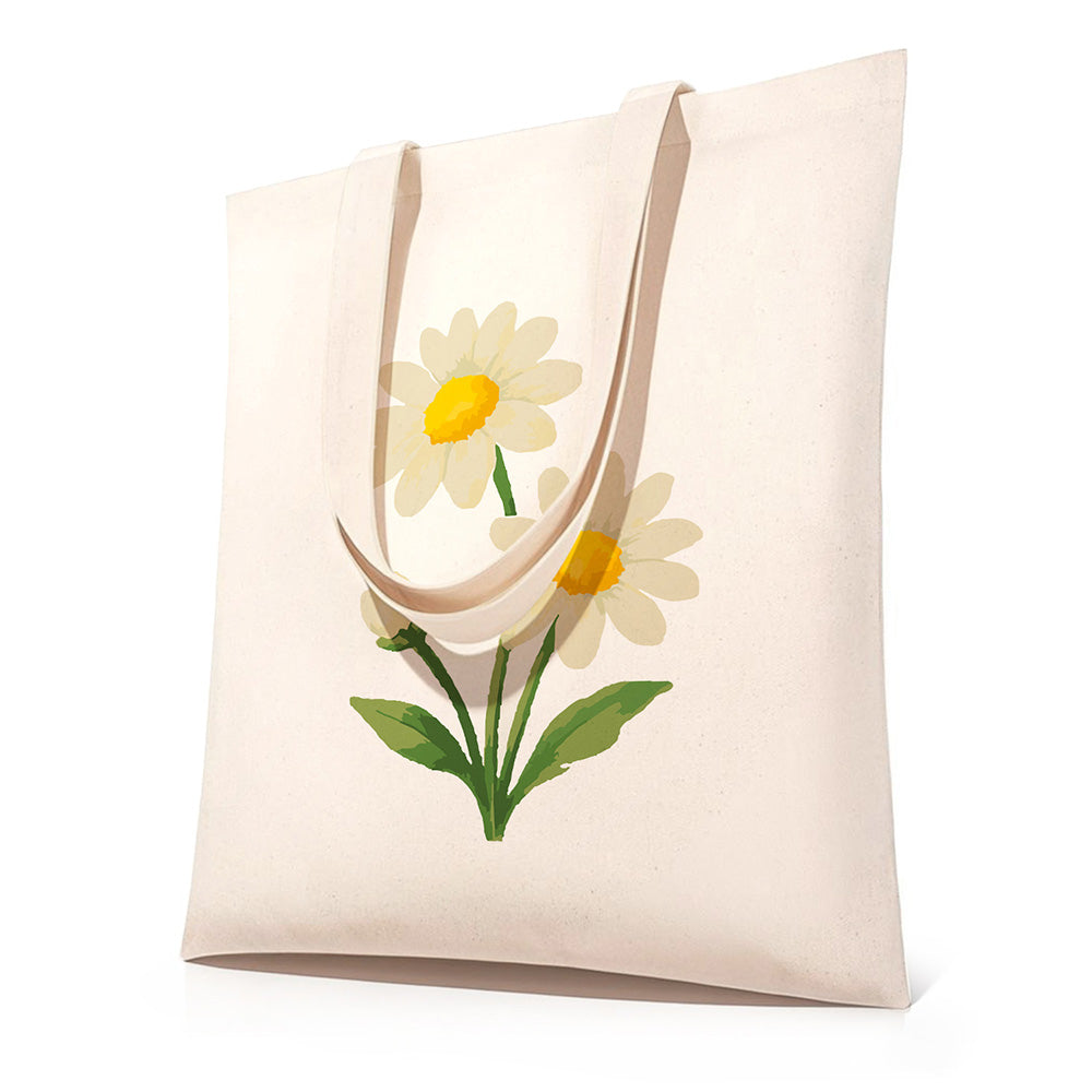 Puur Kleine Madelief Canvas Tote Bag Schilderen op Nummers