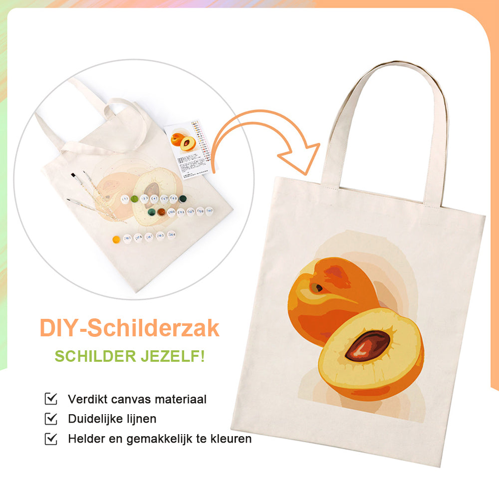 Rijpe Abrikozen Canvas Tote Bag Schilderen op Nummers