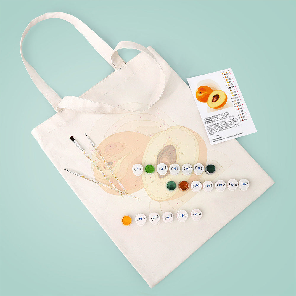 Rijpe Abrikozen Canvas Tote Bag Schilderen op Nummers