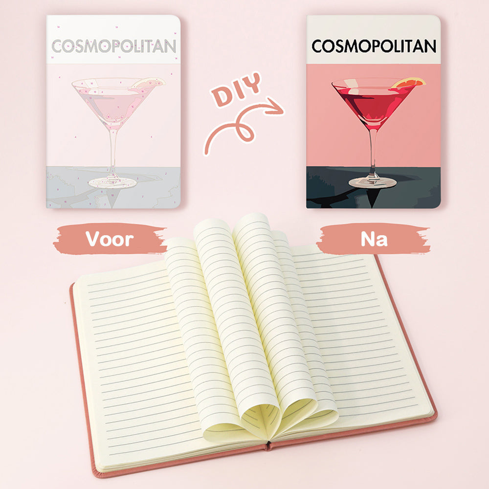 Rode Cocktail Notitieboek Schilderen op Nummers