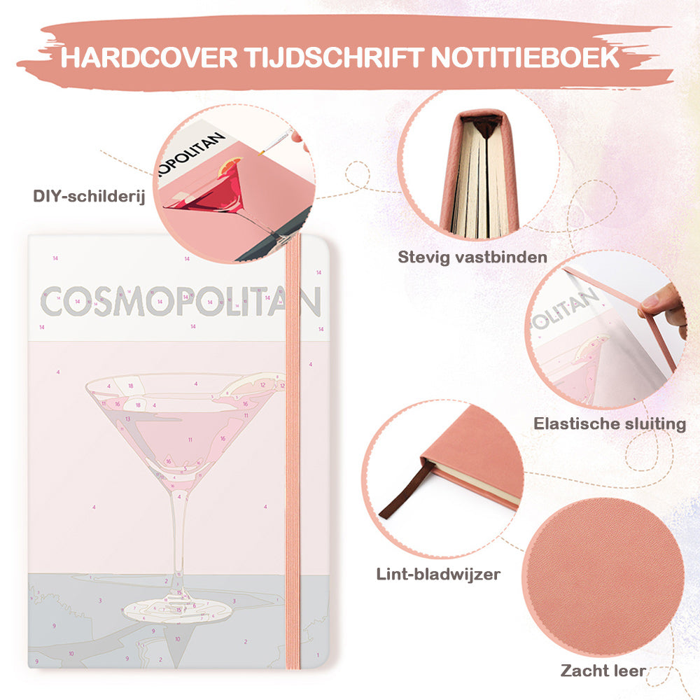 Rode Cocktail Notitieboek Schilderen op Nummers