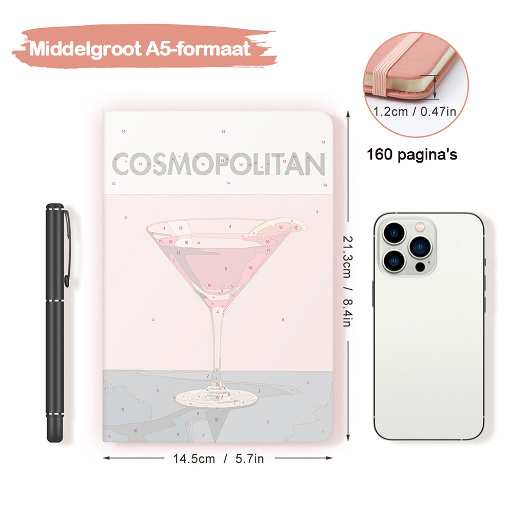 Rode Cocktail Notitieboek Schilderen op Nummers
