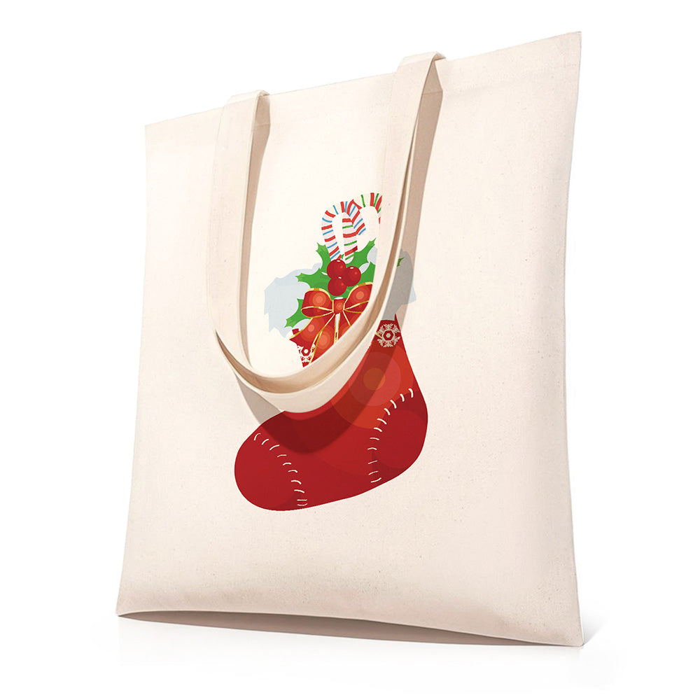 Rode Kerstsok Canvas Tote Bag Schilderen op Nummers
