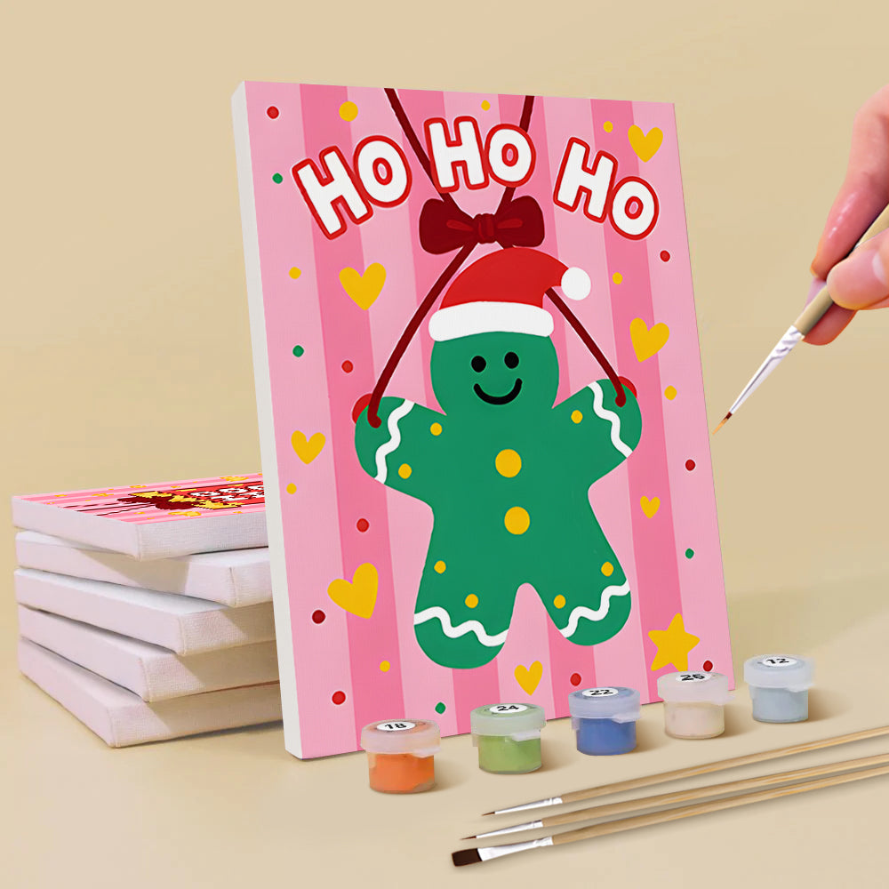 Roze Kerstversieringen 6 Stuks Mini Schilderen op Nummers