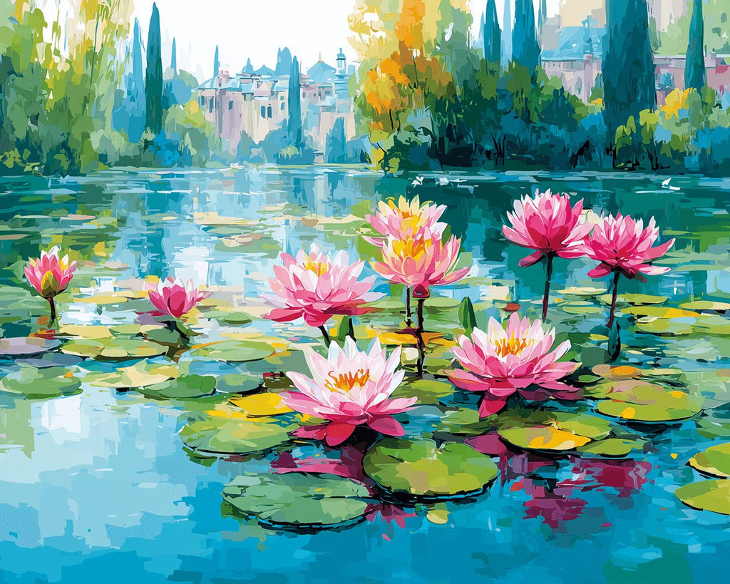 Roze lotus in Volle Bloei Schilderen op Nummers