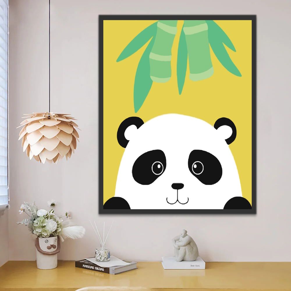 Schattig Panda en Bamboe Schilderen op Nummers