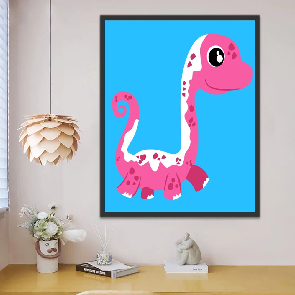 Schattige Cartoon Dinosaurus Schilderen op Nummers