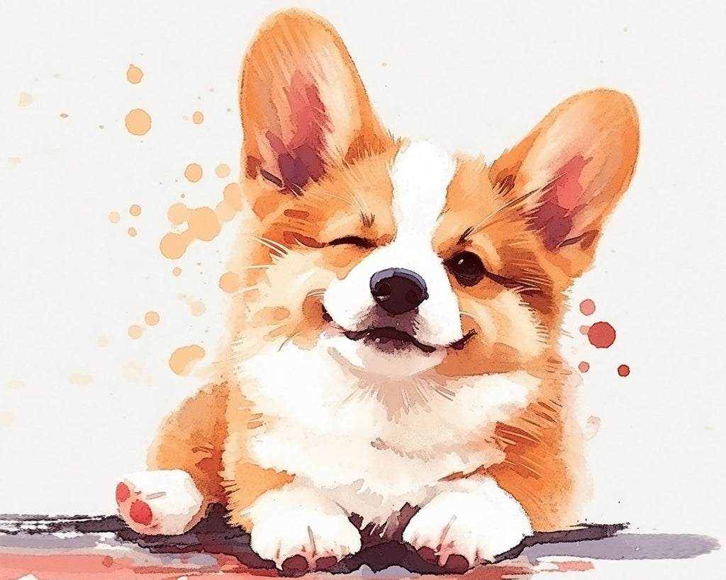 Schattige Corgi Hond Schilderen op Nummers