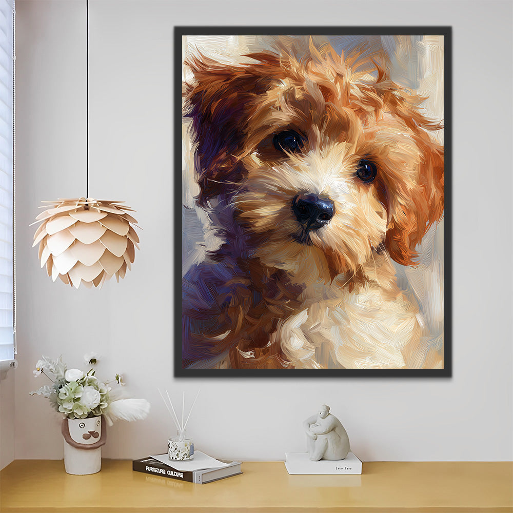 Schattige Maltezer Hond Schilderen op Nummers