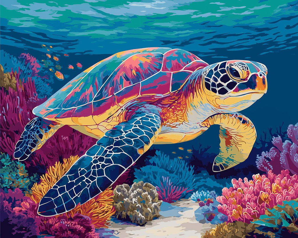 Schildpadden en Koralen in de Diepe Zee Schilderen op Nummers