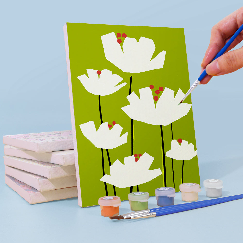 Simpele Bloemen 6 Stuks Mini Schilderen op Nummers