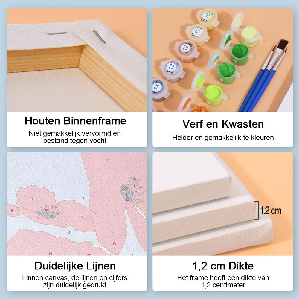 Simpele Bloemen 6 Stuks Mini Schilderen op Nummers