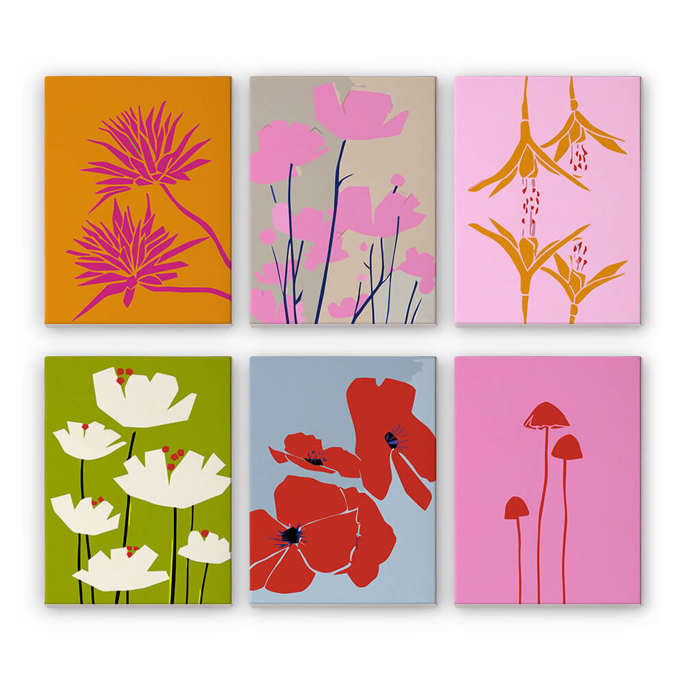 Simpele Bloemen 6 Stuks Mini Schilderen op Nummers