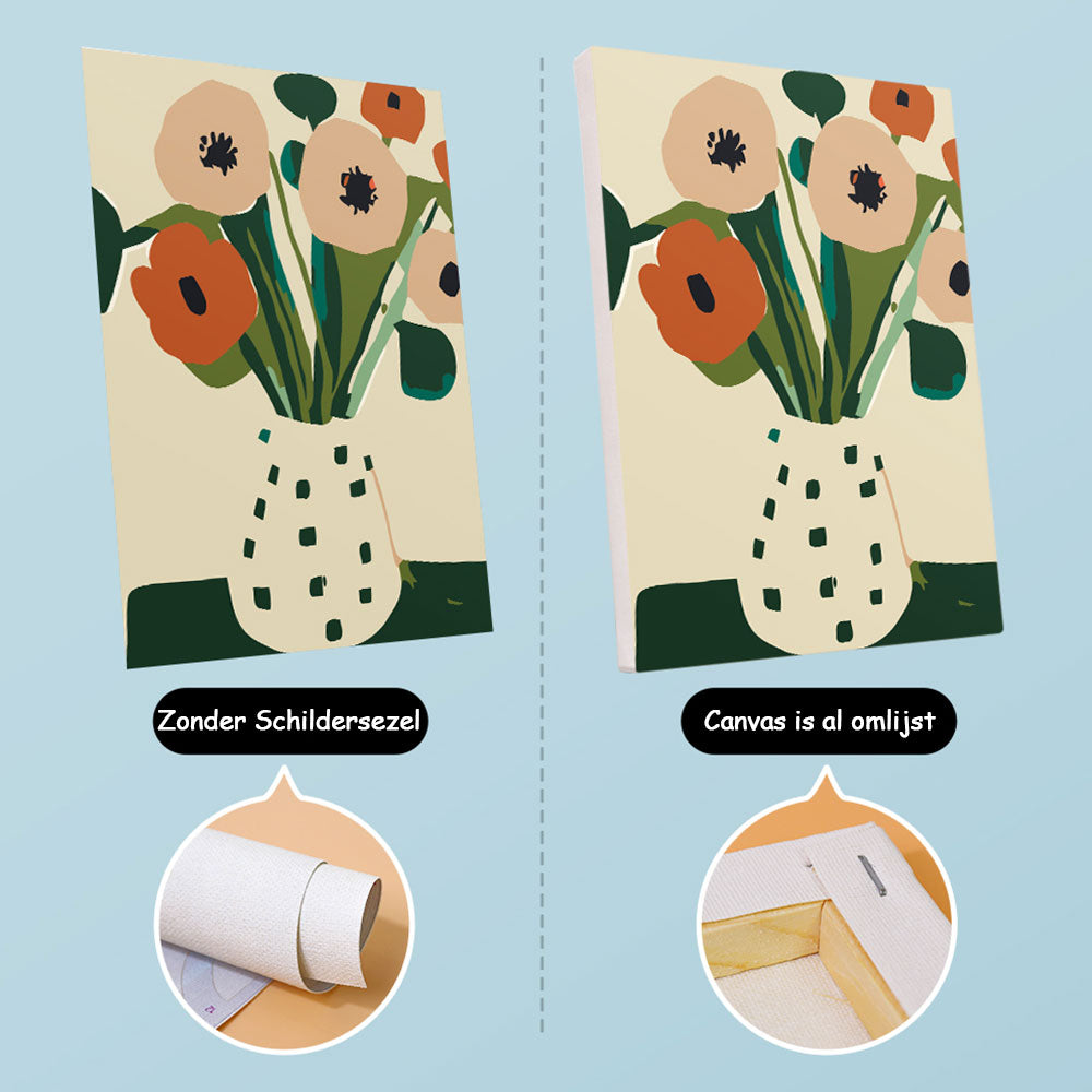 Simpele Kleine Bloemen 6 Stuks Mini Schilderen op Nummers