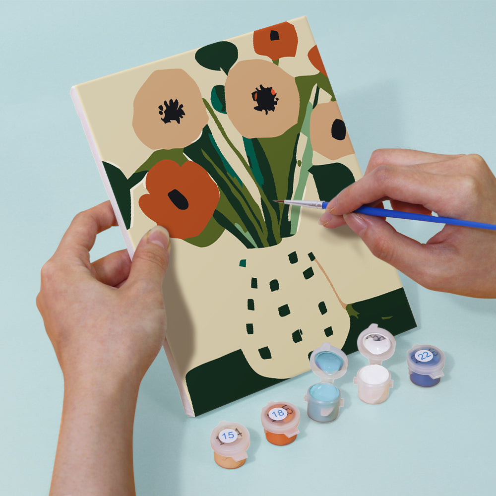 Simpele Kleine Bloemen 6 Stuks Mini Schilderen op Nummers