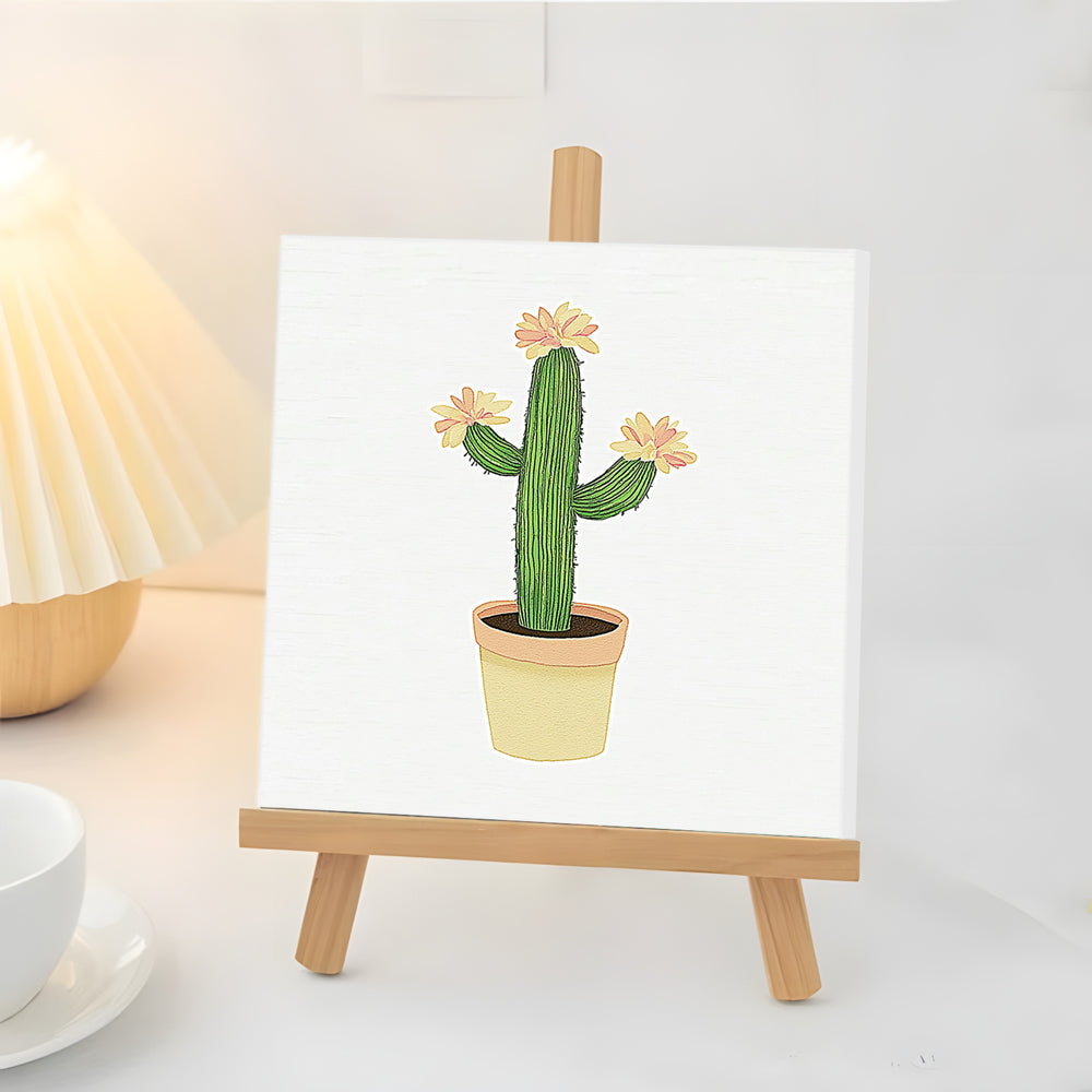 Slanke Bloeiende Cactus Mini Schilderen op Nummers