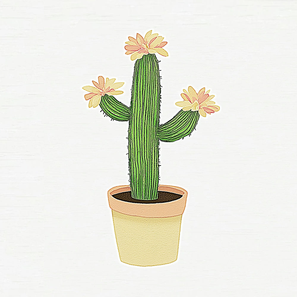 Slanke Bloeiende Cactus Mini Schilderen op Nummers