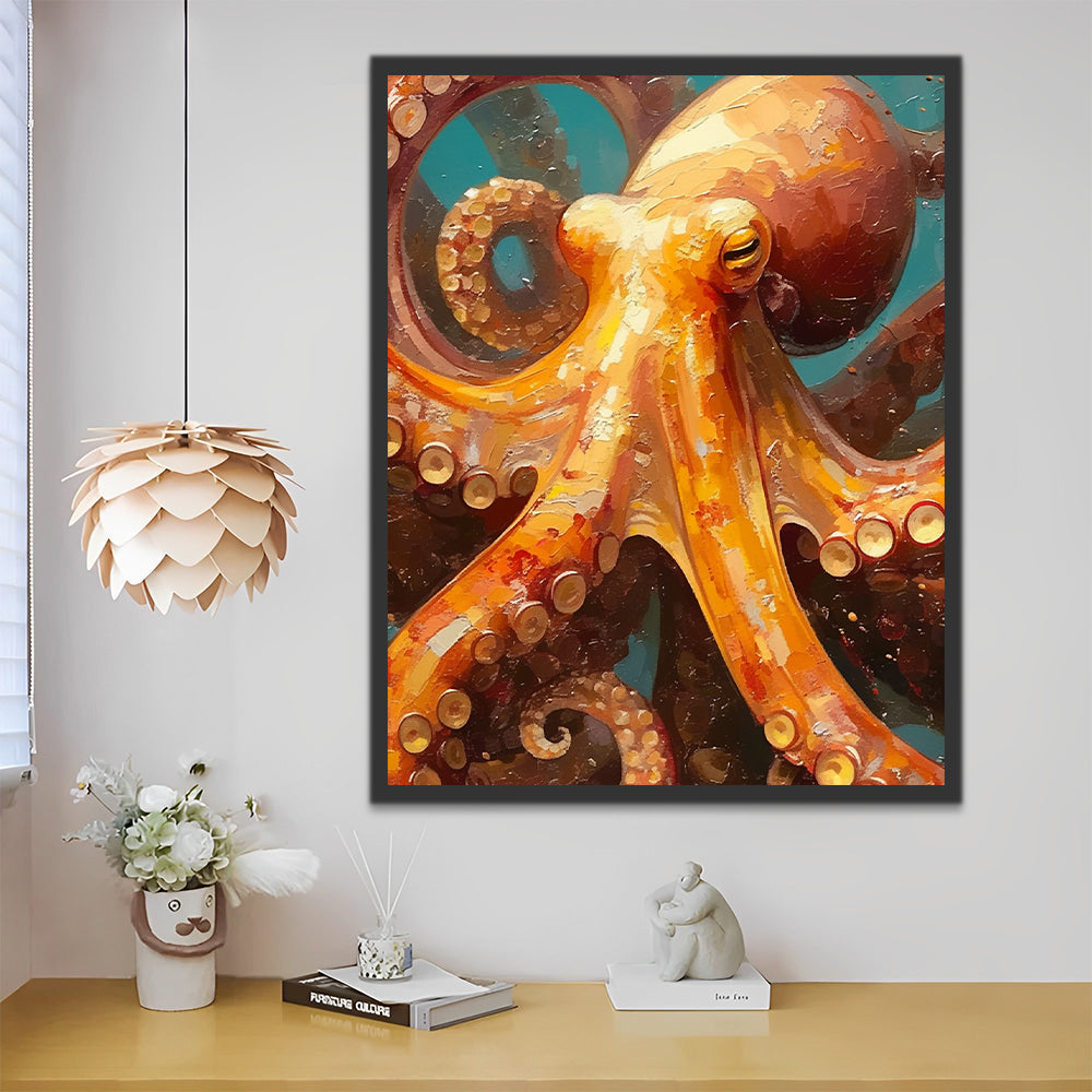 Slapende octopus Schilderen op Nummers