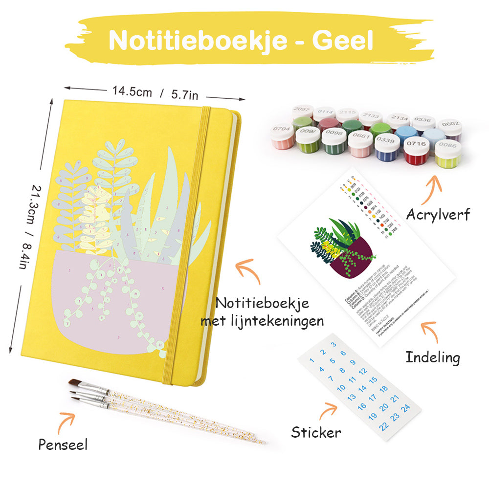 Smaragdgroene Kamerplanten Notitieboek Schilderen op Nummers