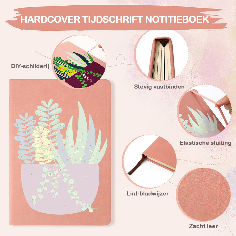 Smaragdgroene Kamerplanten Notitieboek Schilderen op Nummers
