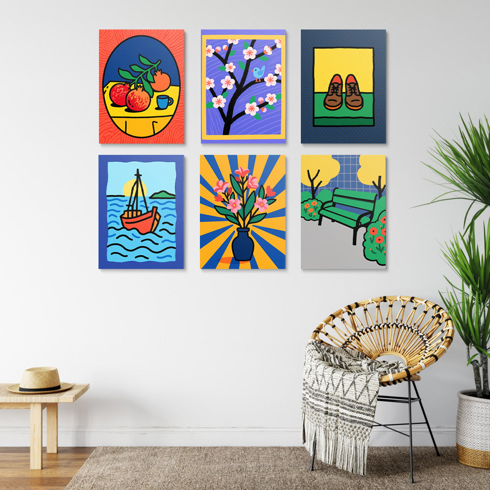 Stilleven Schilderij 6 Stuks Mini Schilderen op Nummers