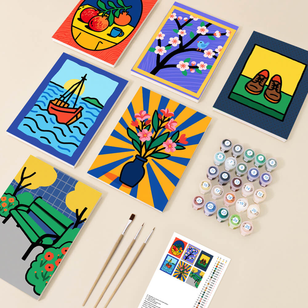 Stilleven Schilderij 6 Stuks Mini Schilderen op Nummers