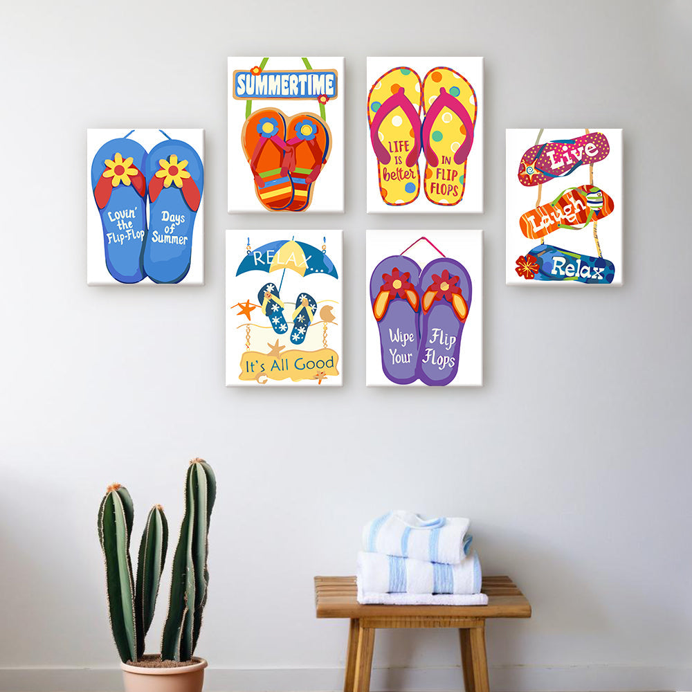 Strandslippers 6 Stuks Mini Schilderen op Nummers