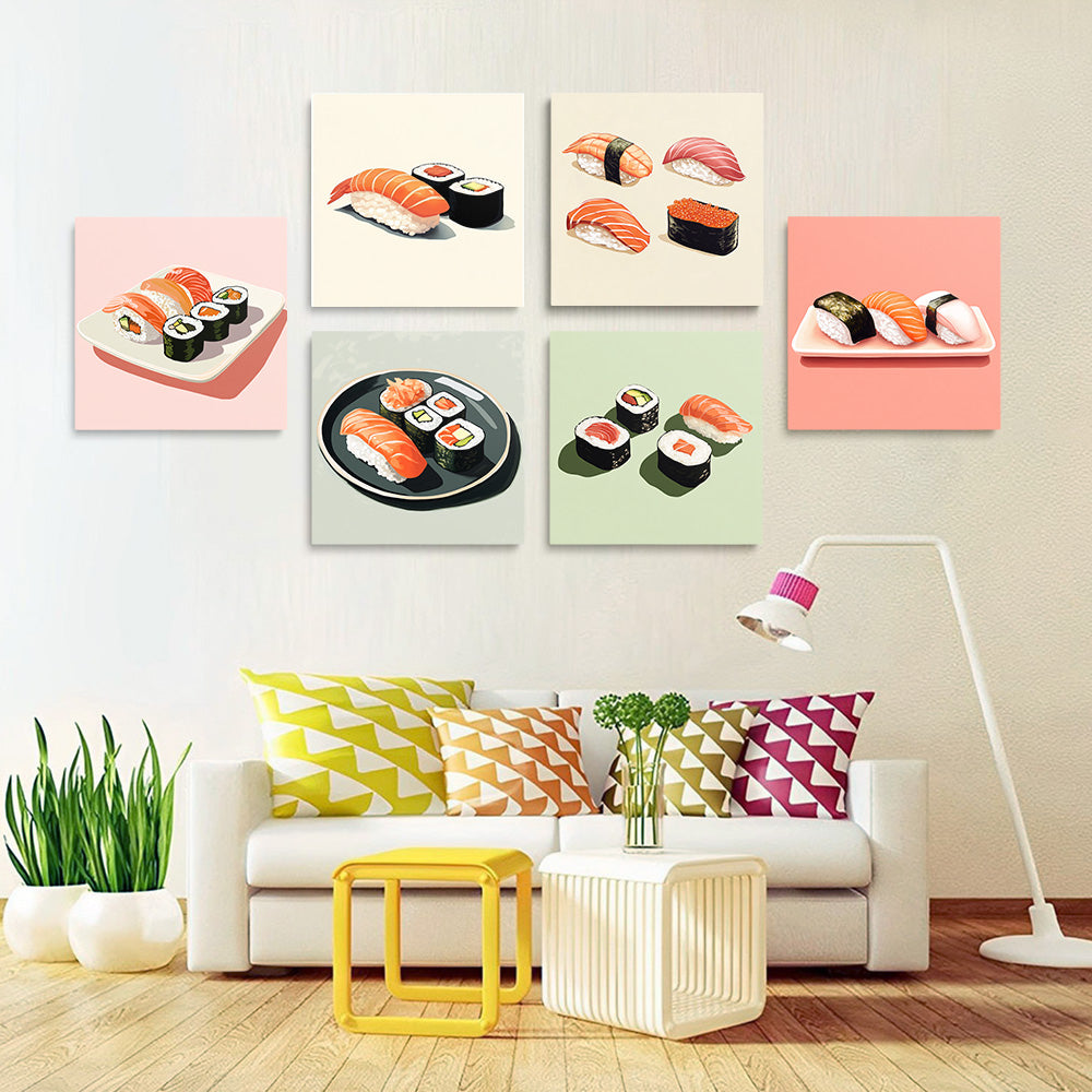Sushi Schotel 6 Stuks Mini Schilderen op Nummers