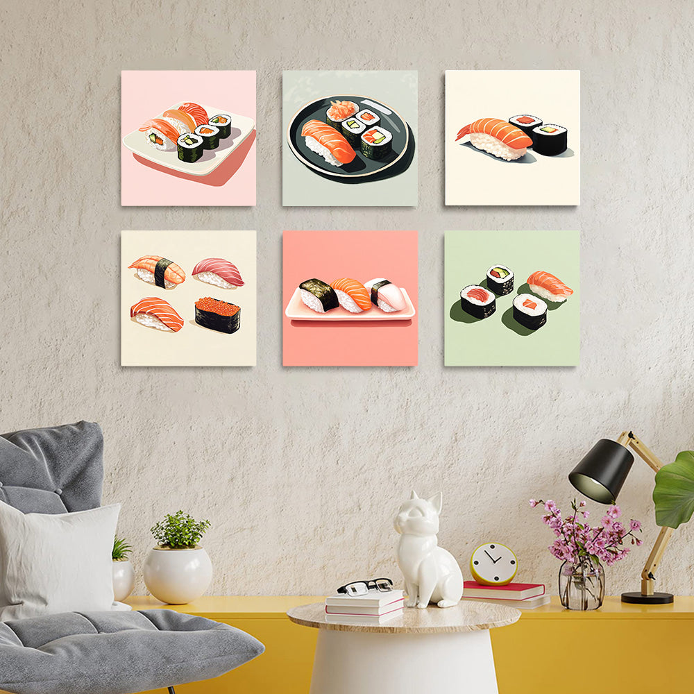 Sushi Schotel 6 Stuks Mini Schilderen op Nummers