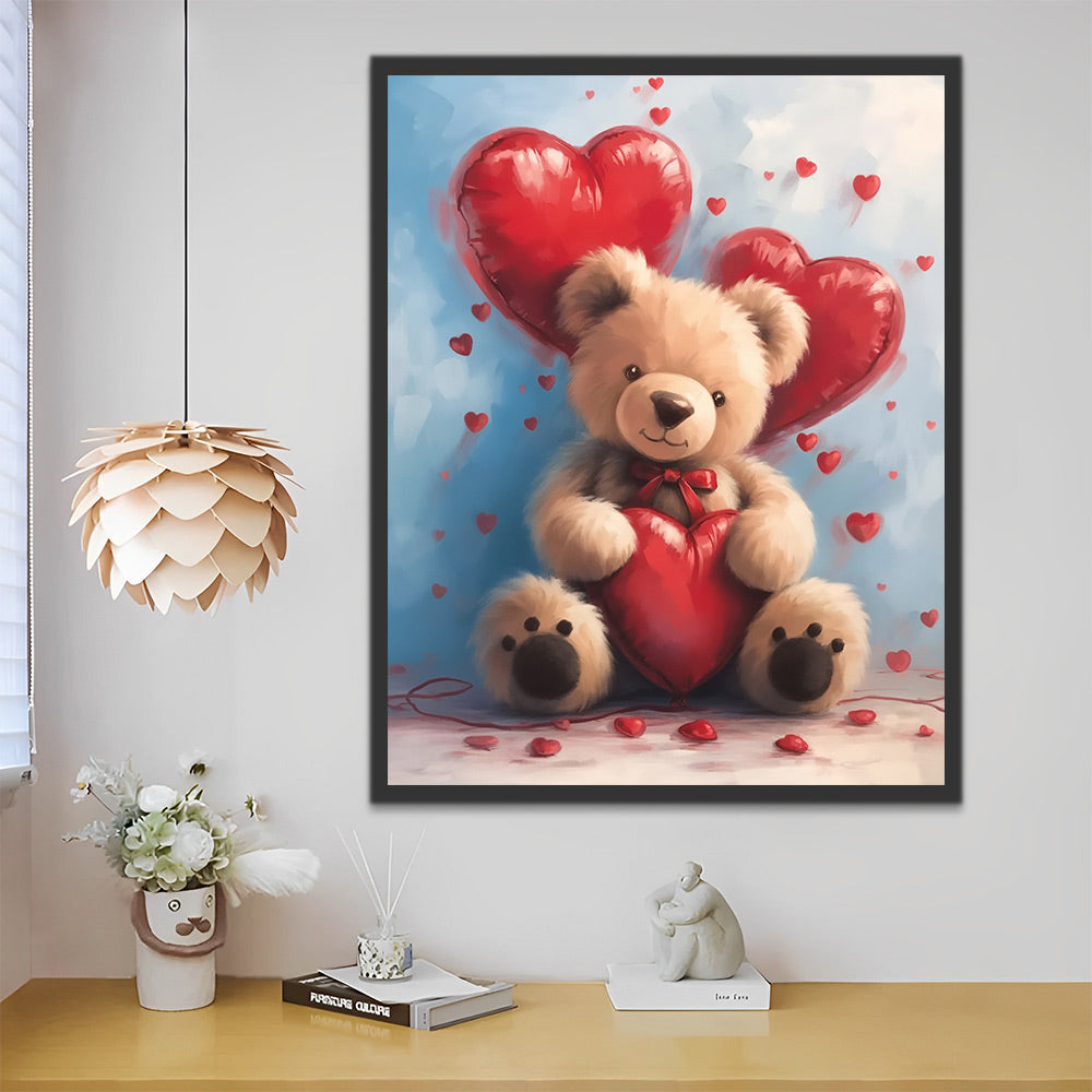 Teddybeer en Liefdesballon Schilderen op Nummers
