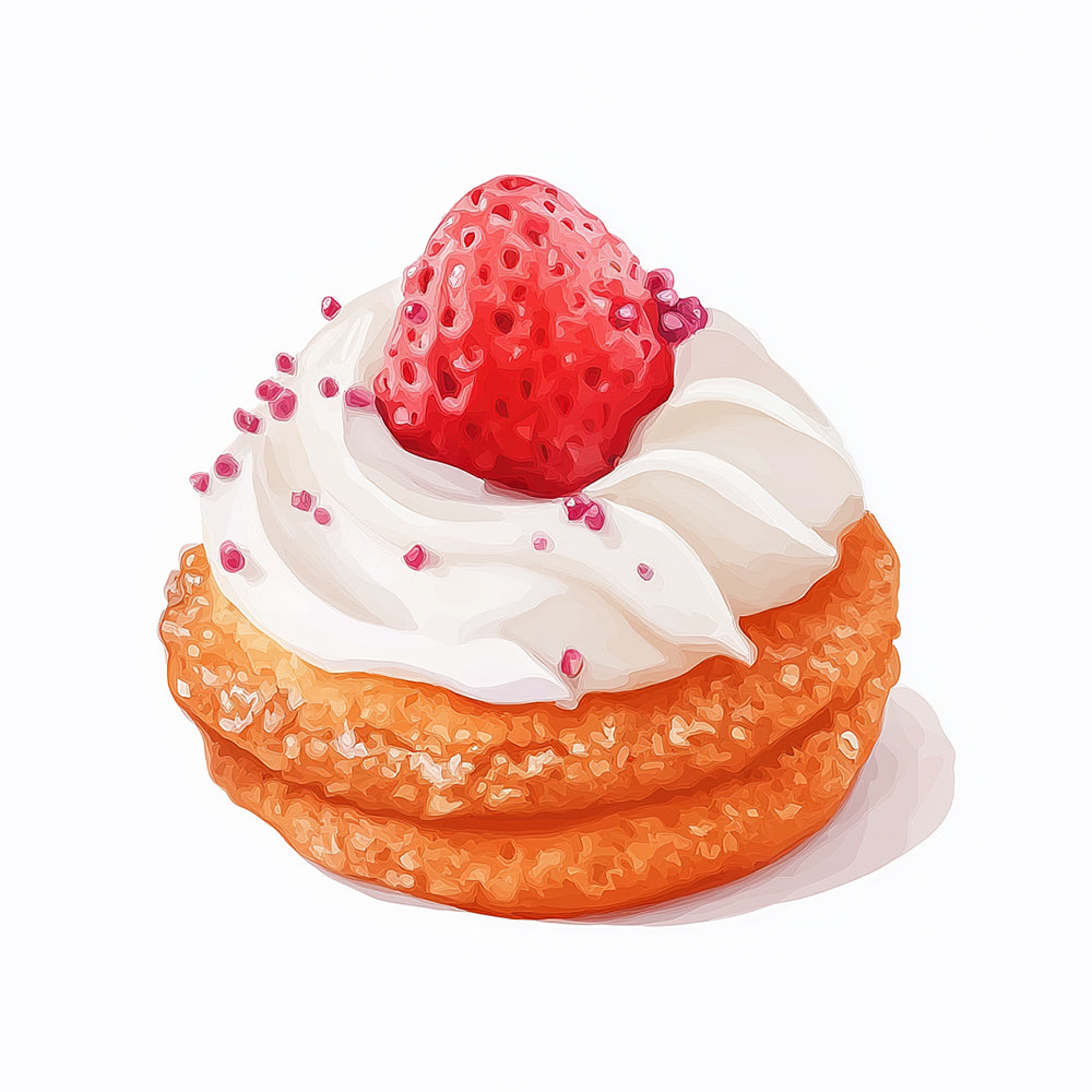 Traditionele Cake met Aardbeiensmaak Mini Schilderen op Nummers