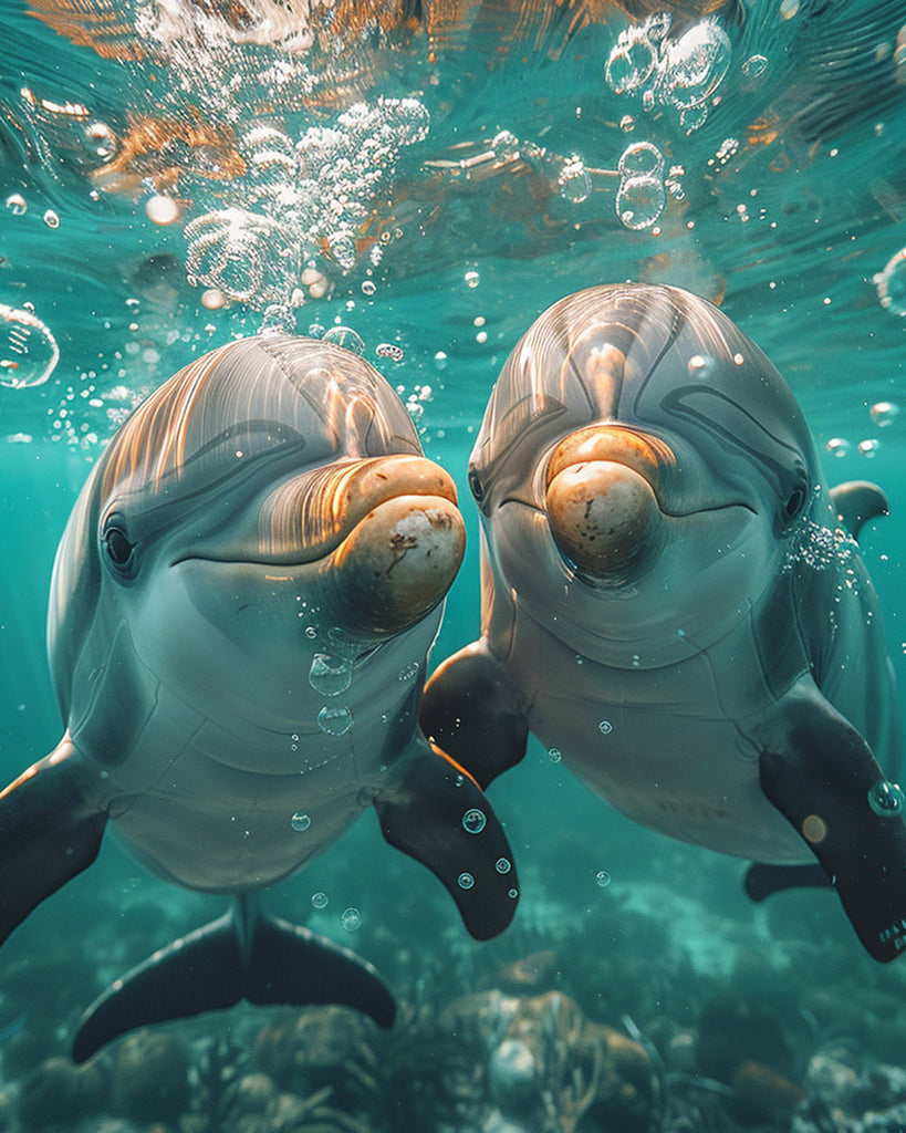 Twee Dolfijnen in het Water Schilderen op Nummers