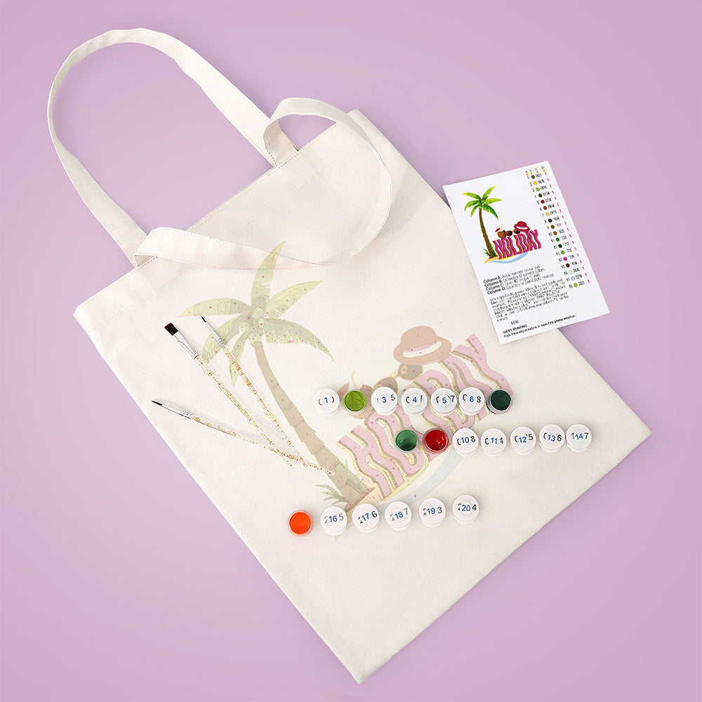 Vakantie Canvas Tote Bag Schilderen op Nummers